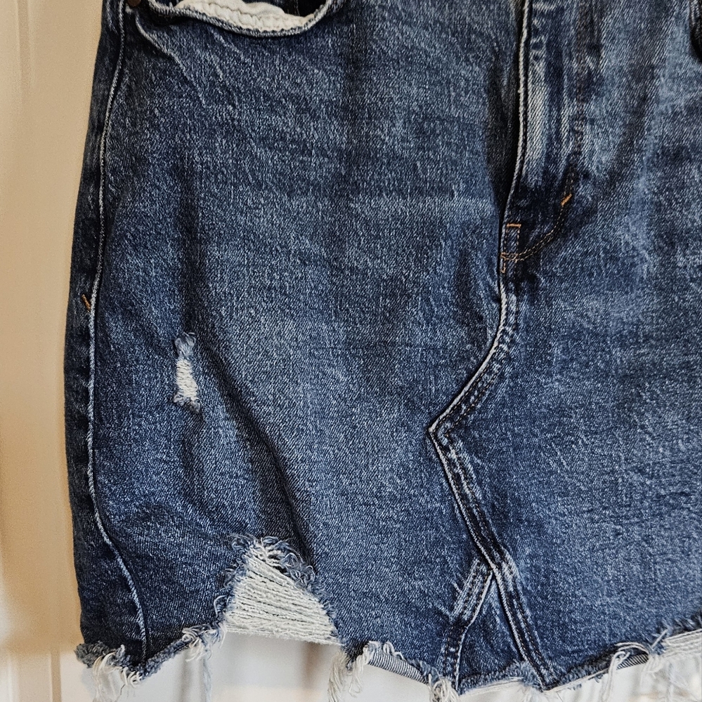 A.N.A. Denim Distressed High-Rise Mini Skirt Size 8 - Picture 6 of 8